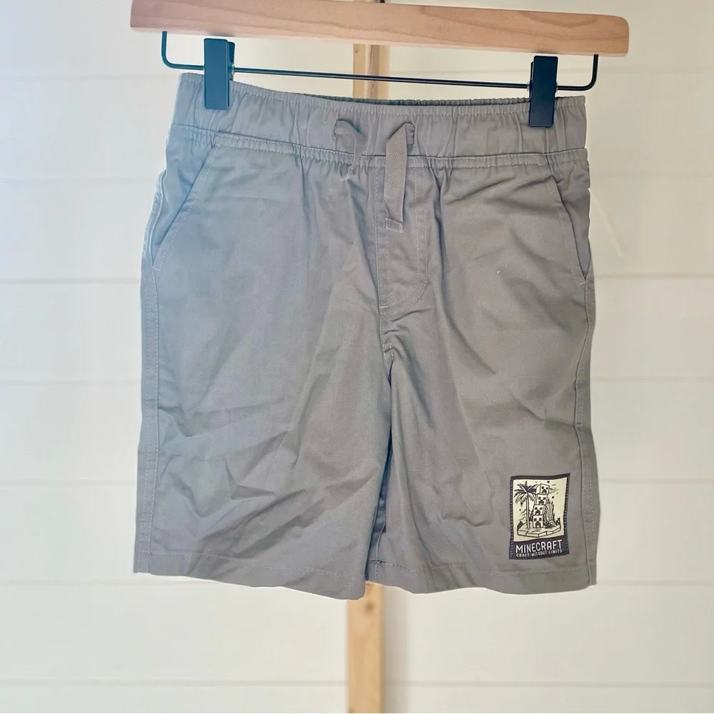 Boys Minecraft Gray Woven Shorts‎